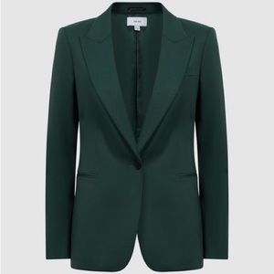 NWT Reiss Jade Bottle Green Single Breasted Suit Jacket/Blazer in US Sz 6